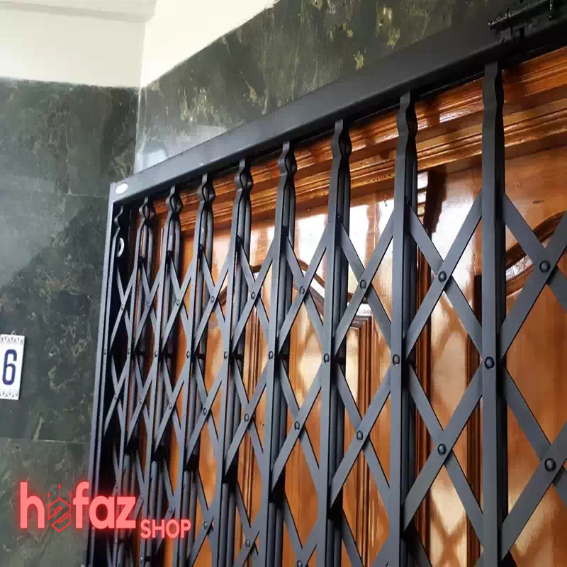 درب فلزی آکاردئونی ۵ گل برای آپارتمان