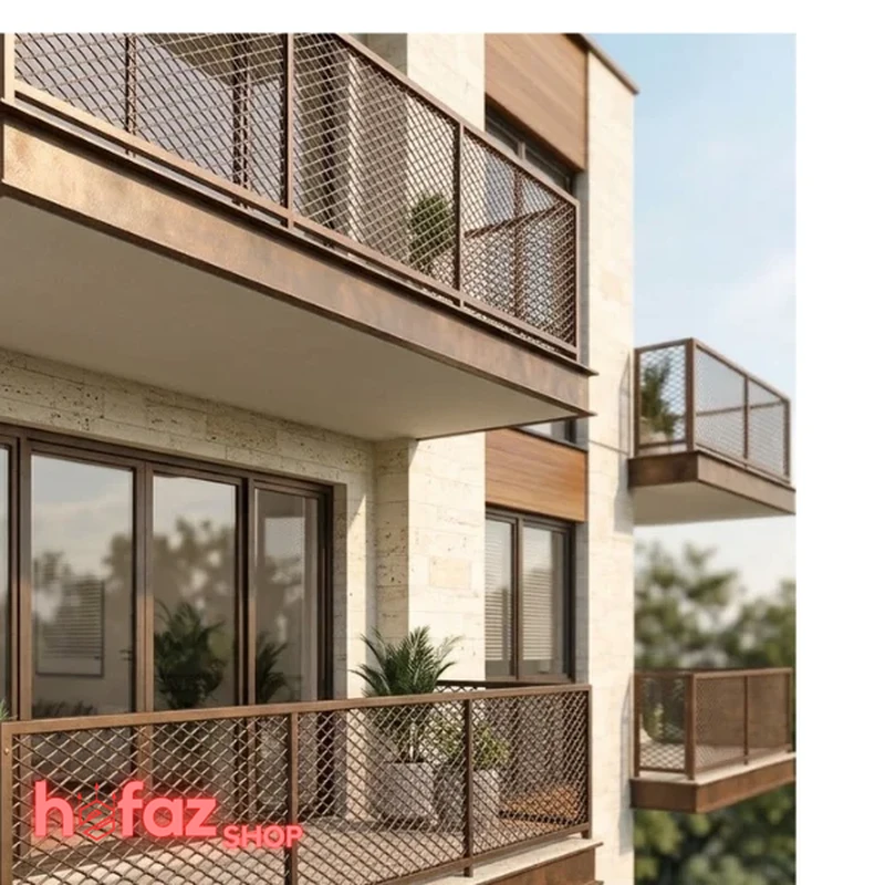 حفاظ آهنی بالکن با طرح هندسی