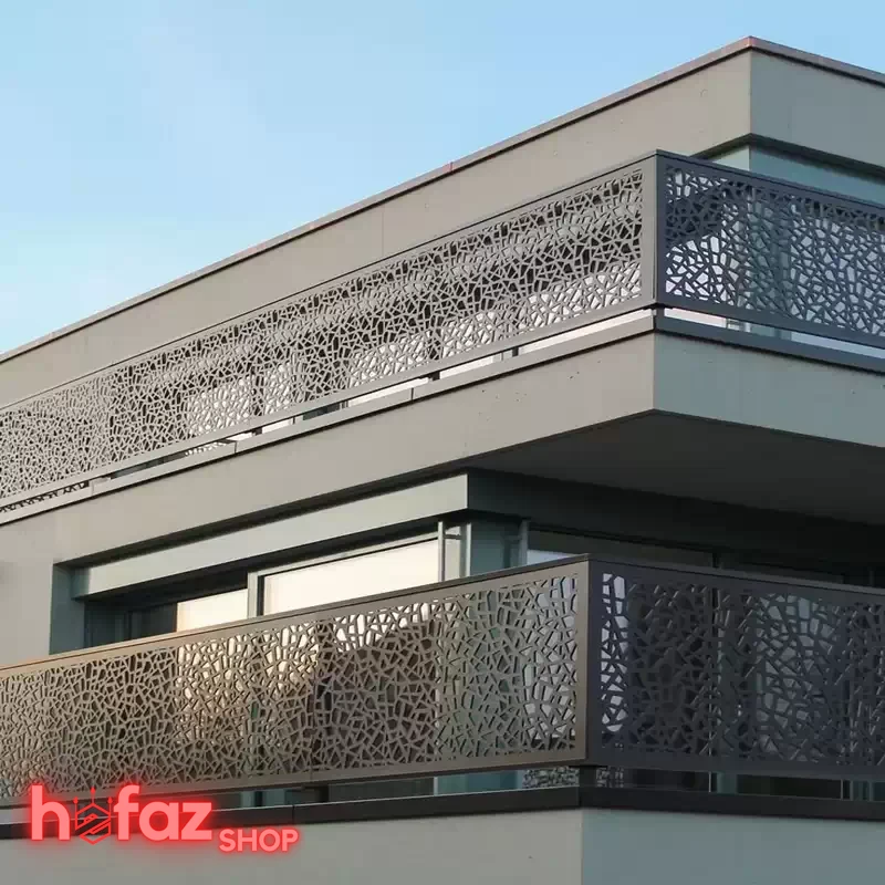 حفاظ بالکن مدرن طرح فرفورژه رنگ خاکستری