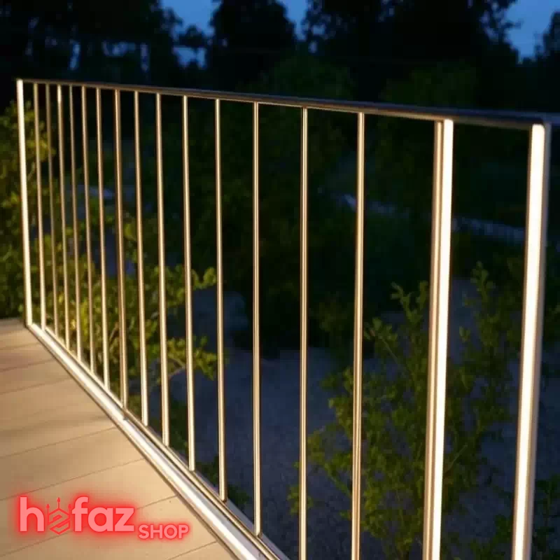 نرده حفاظ ساده استیل رنگ نقره ای