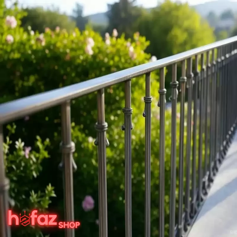 نرده تراس طرح ساده استیل