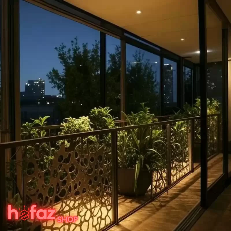 نرده حفاظ طرح دار رنگ مشکی