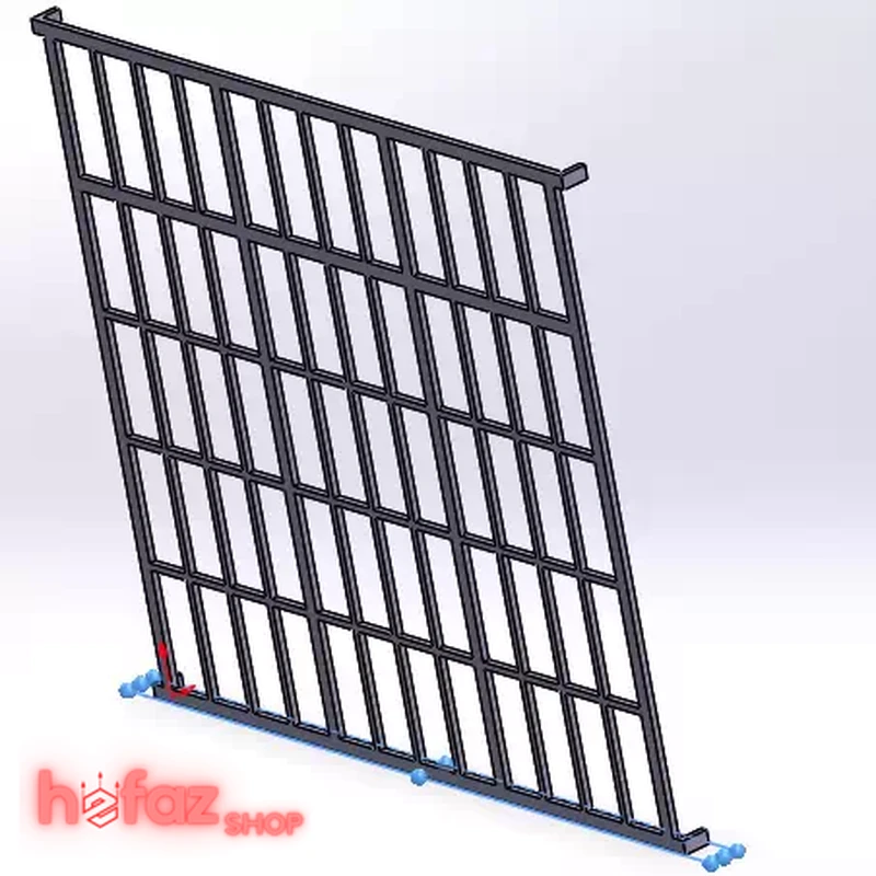 نمای جانبی از حفاظ پنجره upvc