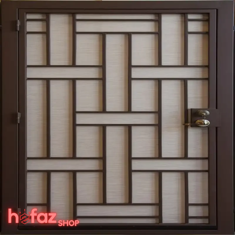 خرید ارزان حفاظ درب ورودی آپارتمان لولایی طرح آجر