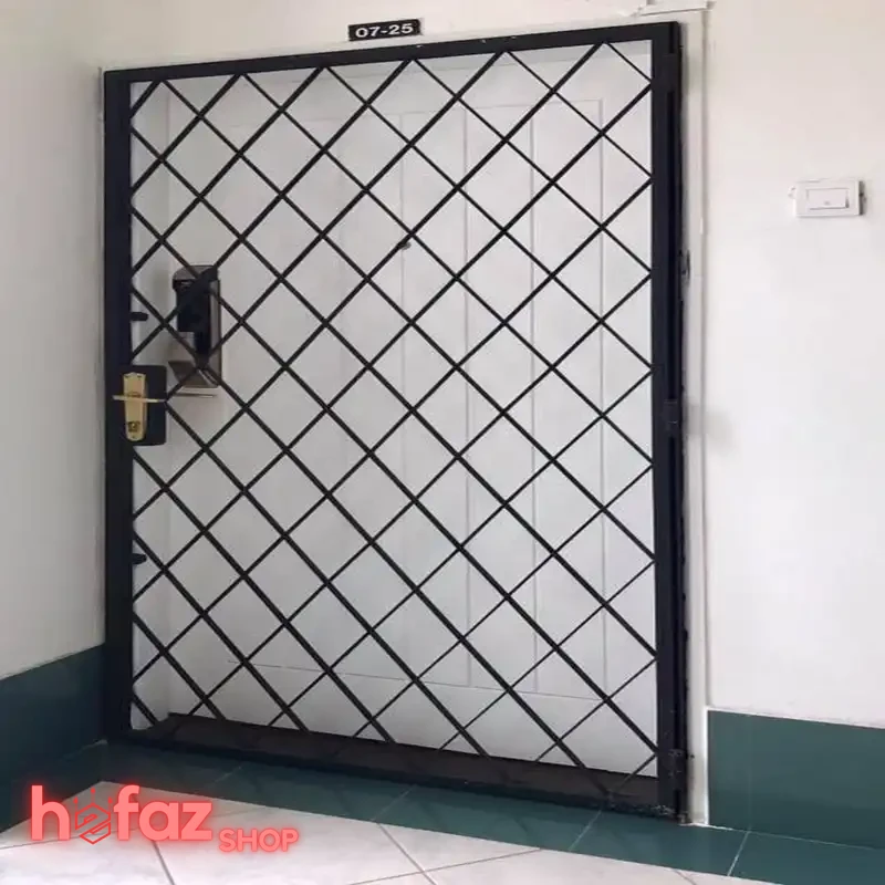 خرید ارزان با قیمت ارزان و مناسب خرید حفاظ درب آپارتمان لولایی طرح مشبک