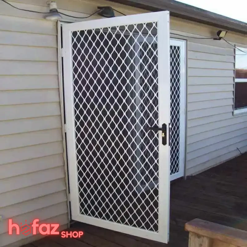 خرید تکی به قیمت عمده خرید حفاظ درب آپارتمان لولایی طرح مشبک