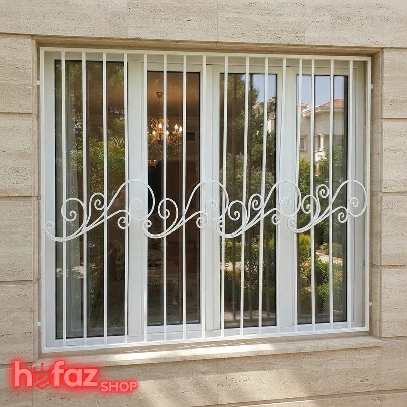 حفاظ پنجره طرح نیلوفری ساده