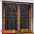 حفاظ پنجره فرفورژه مدرن با طرح اسکرول مرکزی عمودی
