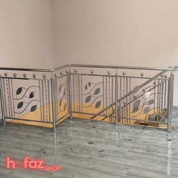 خرید نرده راه پله استیل طرح دار لوکس و مدرن