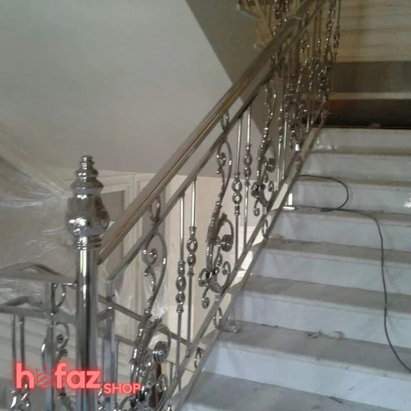 نرده راه پله استیل طرح دار