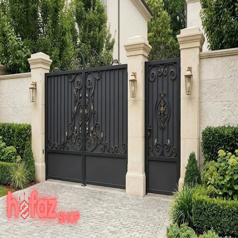 جزئیات جوشکاری CO2 در عکس درب حیاط ویلایی جدید