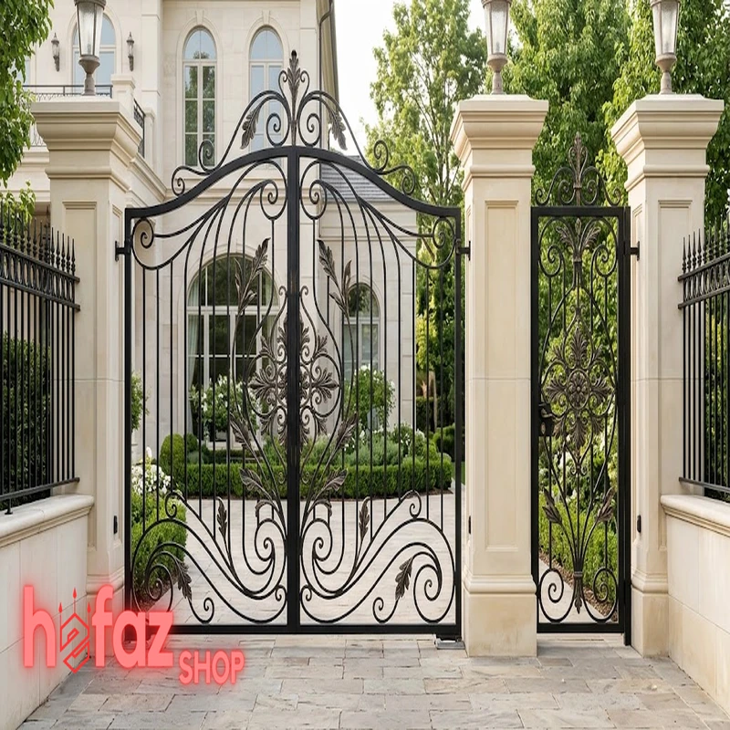 عکس درب پارکینگ فلزی لولایی با لولاهای سهپارچه بلبرینگی