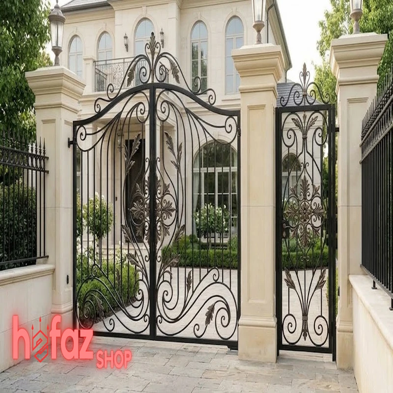 کلاف دوبل و ورق ۲ میل در درب حیاط خانه ویلایی