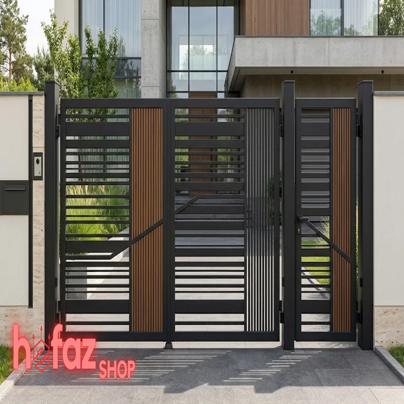 کیفیت جوش CO2 و لولای سهپارچه در درب باغ ویلا مدل فیوژن